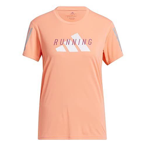 adidas Damska koszulka Graphic Tee (Short Sleeve) Perf Logo T W, Coral Fusion, IC0203, XS