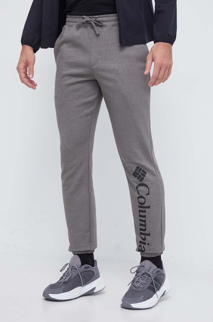 Columbia spodnie dresowe kolor szary z nadrukiem