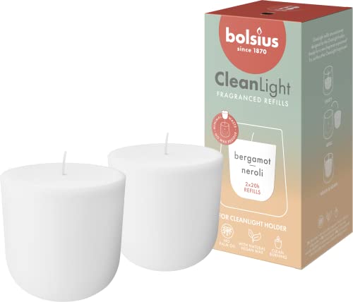 Bolsius - CleanLight Refill - Akumulatorowa świeca zapachowa - Bergamotka i Neroli - Ładowanie - 2 sztuki - Trwałość 20 godzin