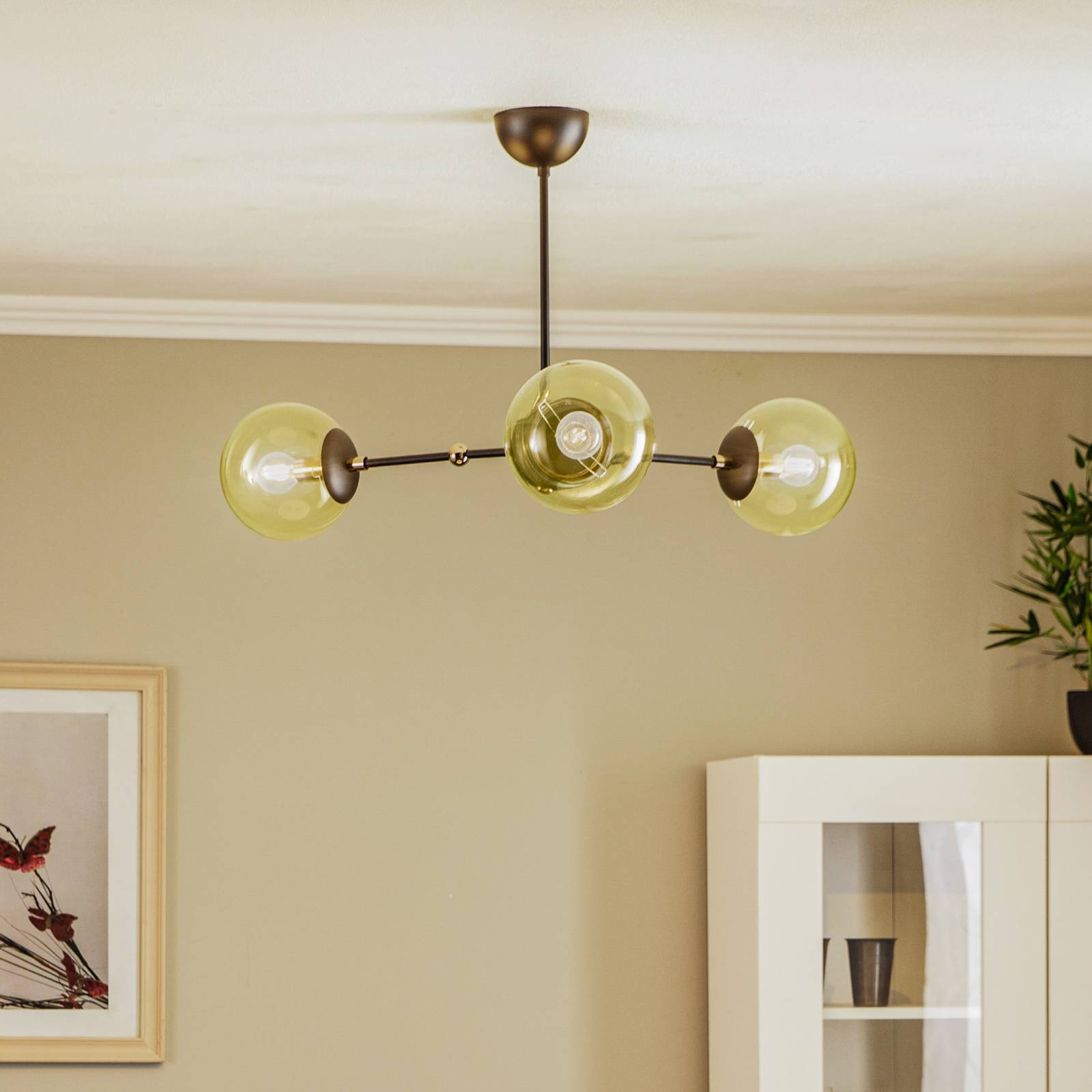Alfa Lampa sufitowa Itoris, 3-punktowa, czarna/złota