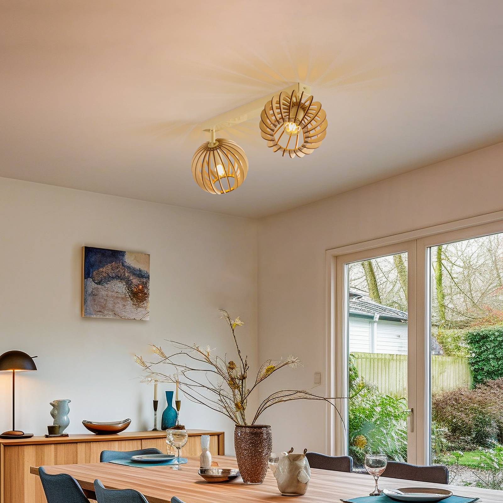 Argon Lampa sufitowa Paz biała kule z lameli, 2-pkt.