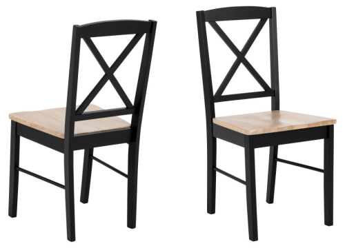 Krzesło Elvira drewniane czarne/naturalne