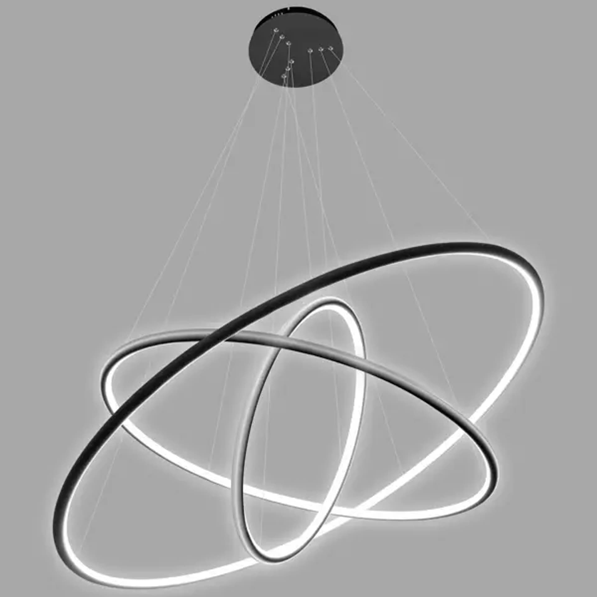 Lampa wisząca Ledowe Okręgi No.3 Φ80 cm in 4k czarna ściemnialna Altavola Design (Barwa światła barwa dzienna, Kierunek padania światła do wewnątrz, Kolor Czarny, Możliwość ściemniania tak)