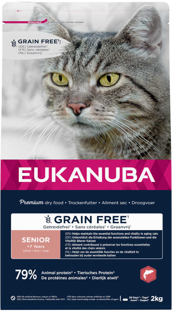 Eukanuba Senior Grain Free, z łososiem - 3 x 2 kg Dostawa GRATIS!