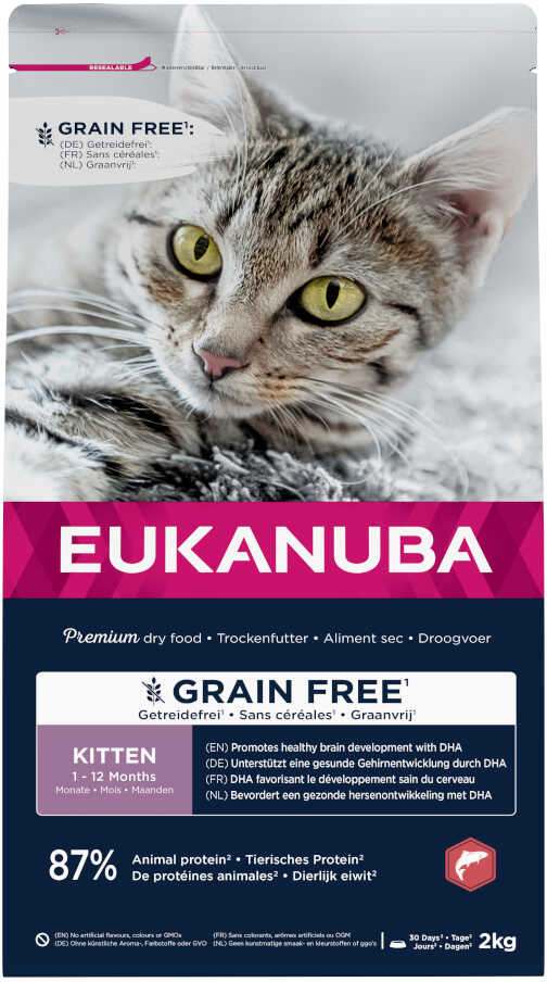 Eukanuba Kitten Grain Free, z łososiem - 3 x 2 kg Dostawa GRATIS!