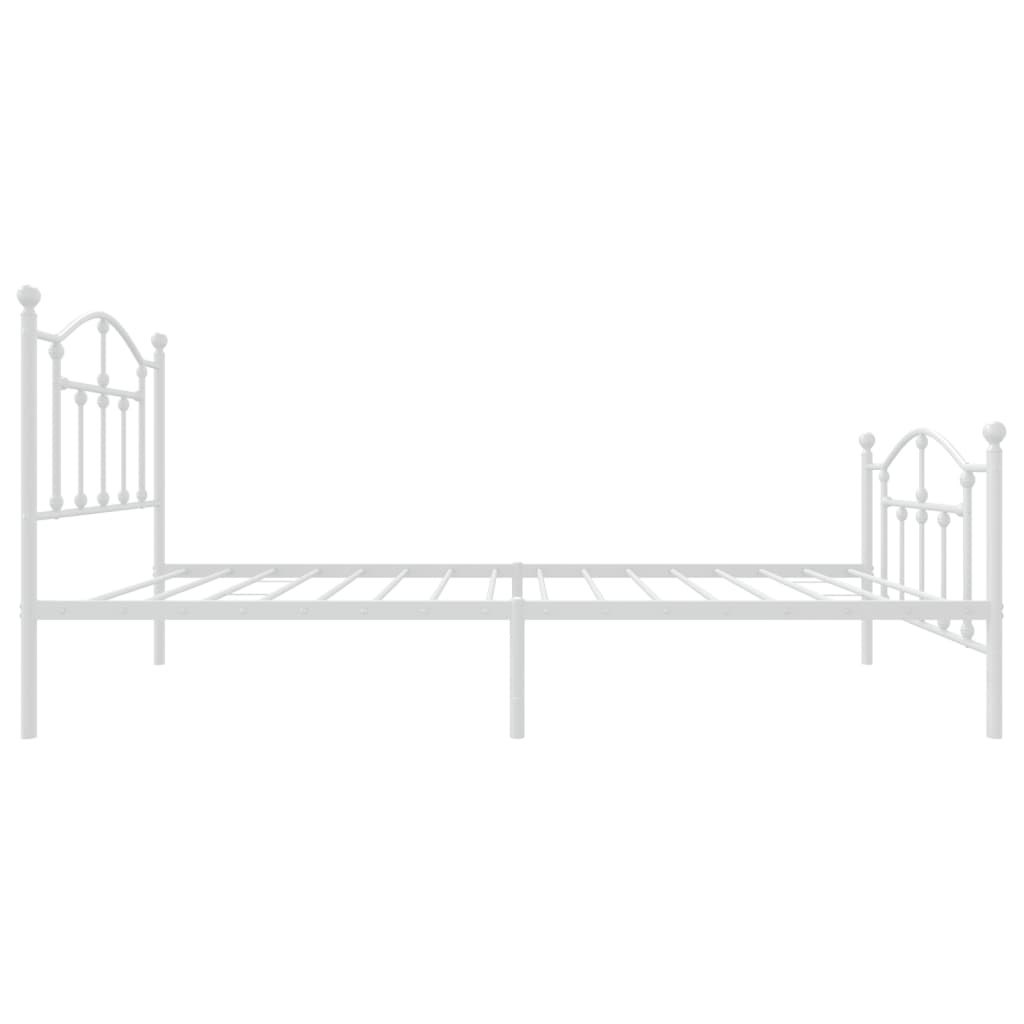 Metalowa rama łóżka z wezgłowiem i zanóżkiem, biała, 90x200 cm Lumarko!