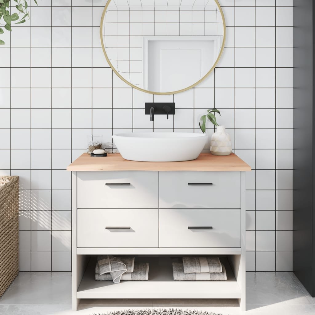 Blat do łazienki, 100x50x2 cm, surowe lite drewno Lumarko!