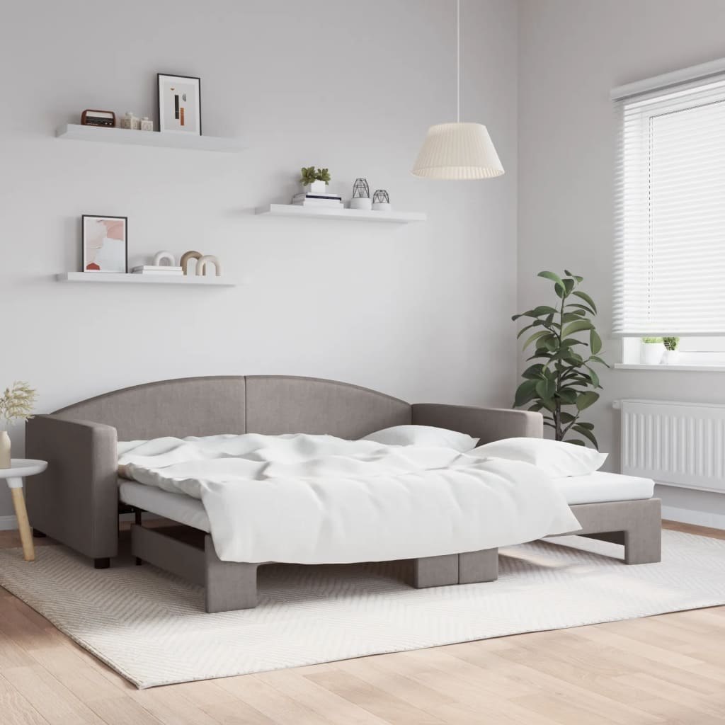 Sofa rozsuwana, kolor taupe, 100x200 cm, tkanina Lumarko!