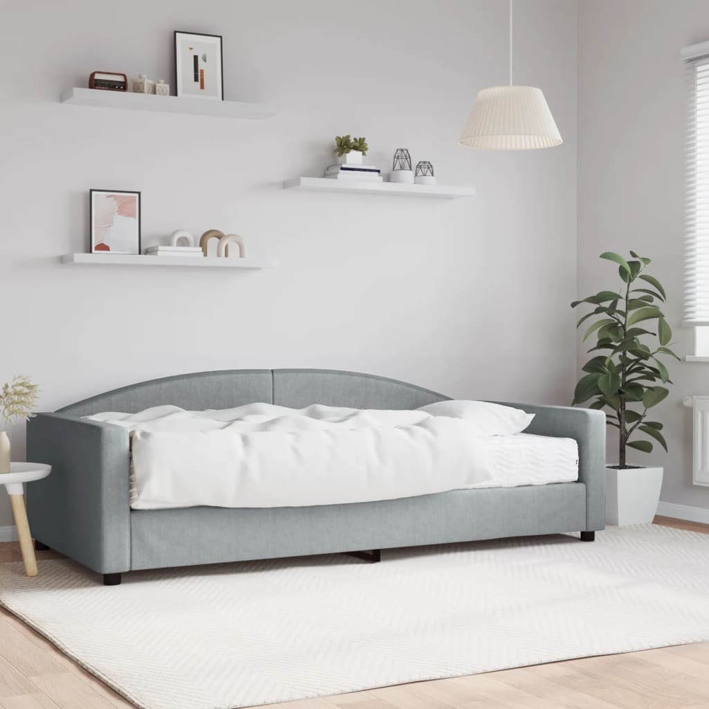 Sofa z materacem do spania, jasnoszara, 100x200 cm, tkanina Lumarko!