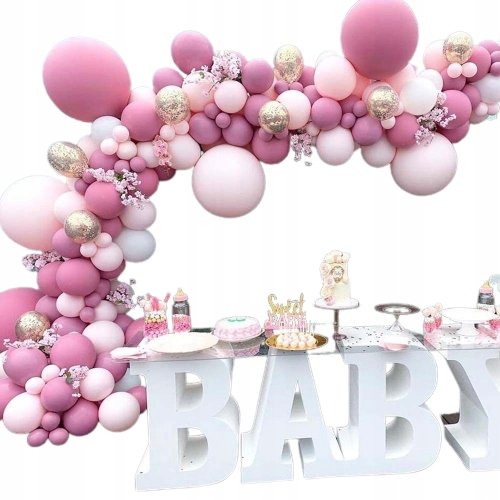 Balony Girlanda Dekoracyjna Róż Wesele Komunia Baby Shower