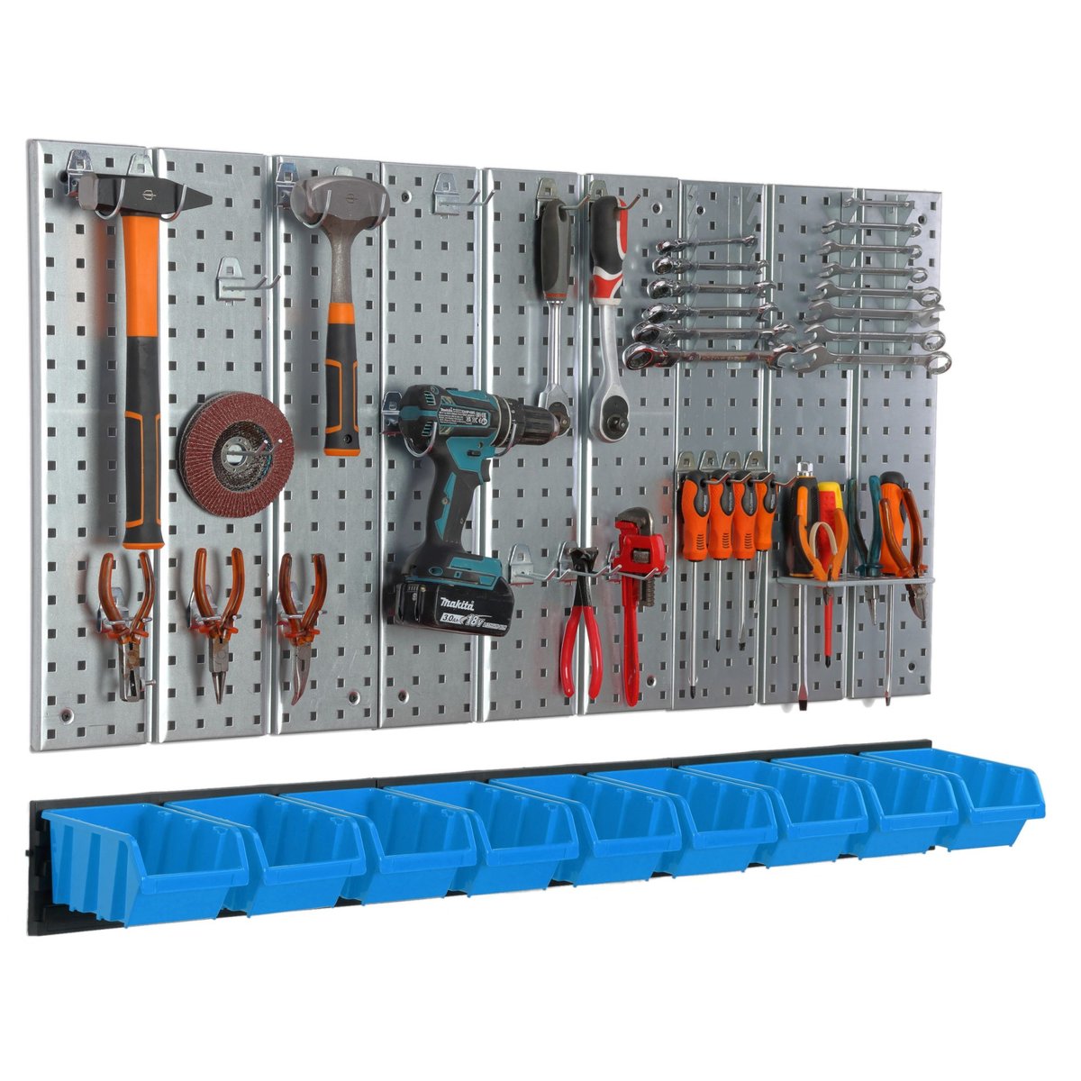 Metalowa tablica narzędziowa uchwyty 9 kuwet