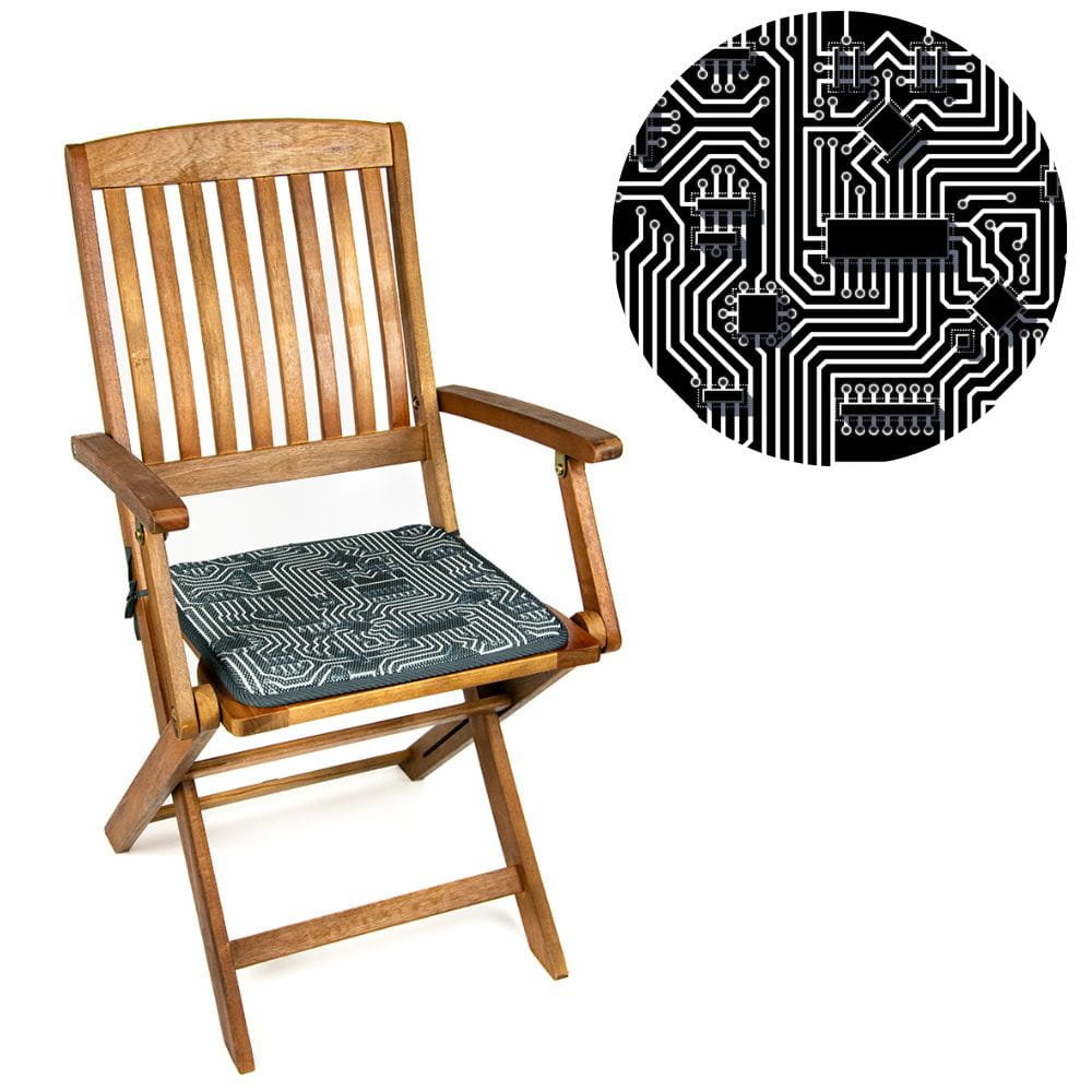 Wodoodporna poduszka na krzesło i meble ogrodowe 40x40  - Internet biały