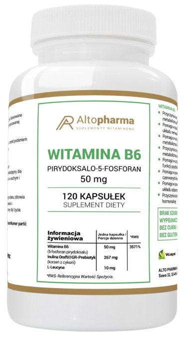 AltoPharma, Witamina B6 P-5-P, 120 kaps.