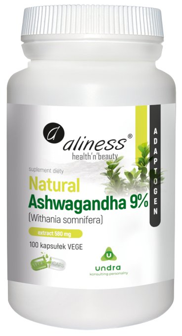 Zdjęcia - Witaminy i składniki mineralne Aliness Natural Ashwagandha 9 Extract - 100kaps. 