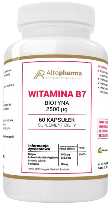 AltoPharma, Witamina B7 2500µg Biotyna (H), 60 kaps.