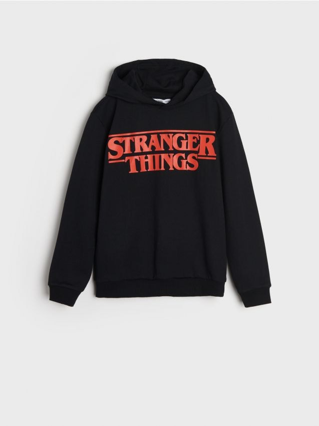 Sinsay - Bluza z kapturem Stranger Things - czarny