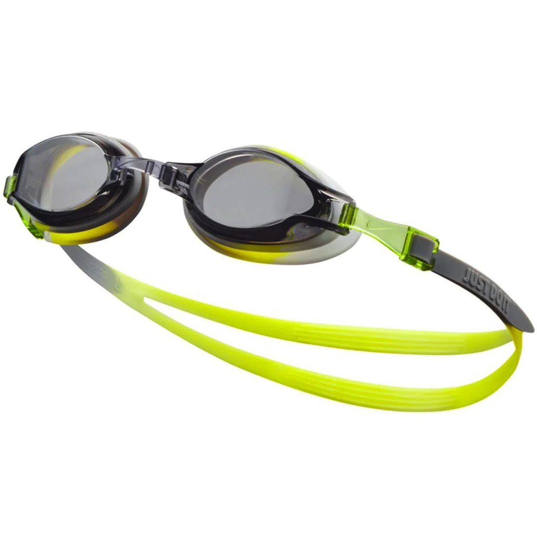 Okulary pływackie Nike Os Chrome Junior 8-14 lat biało-zielono-szare NESSD128-042 Lumarko!
