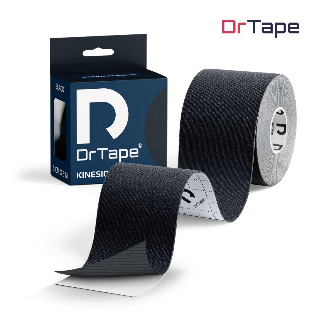 Taśma do kinesiology tapingu sportowo-korekcyjna 5 cm x 5 m - Wybierz kolor: Czarny