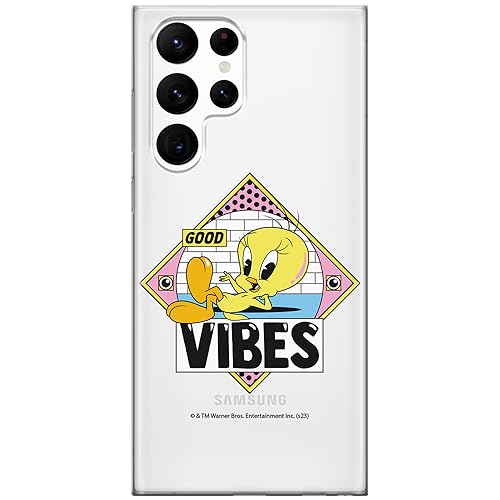ERT GROUP etui na telefon Samsung S22 ULTRA, case oryginalny i oficjalnie licencjonowany przez Looney Tunes, wzór Tweety 013, optymalnie dopasowane, plecki z TPU częściowo przeźroczyste