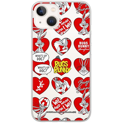 ERT GROUP etui na telefon Iphone 13 MINI, case oryginalny i oficjalnie licencjonowany przez Looney Tunes, wzór Bugs 022, optymalnie dopasowane, plecki z TPU częściowo przeźroczyste