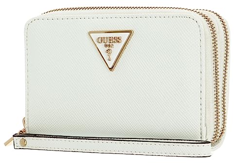 Guess Laurel SLG Medium Zip Around, Torba damska, WHI, Uniwersalny, Whi, Taglia unica