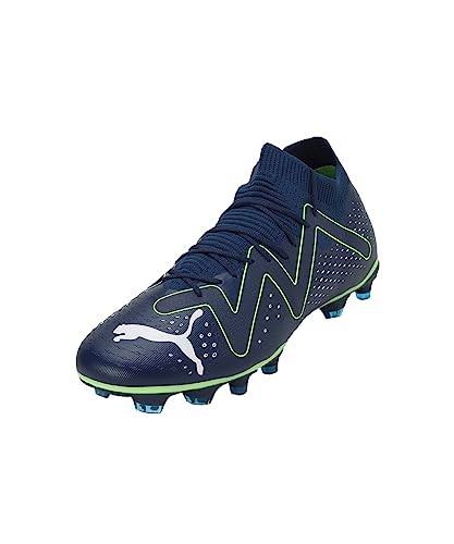 PUMA Męskie buty piłkarskie Future Match Fg/Ag, Perski niebieski PUMA White Pro zielony, 47 EU