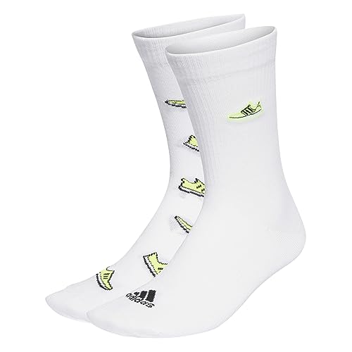 adidas Unisex Run x Ultraboost Shoe Love Graphic 2 pary skarpety, biały/jasny cytryna/czarny, L, Biały/Przejrzysta Cytryna/Czarny, Large