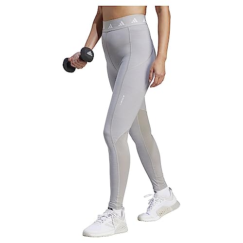 adidas Damskie rajstopy Techfit Stash Pocket na całej długości (1/1), Średni szary wrzosowy/biały, XXL