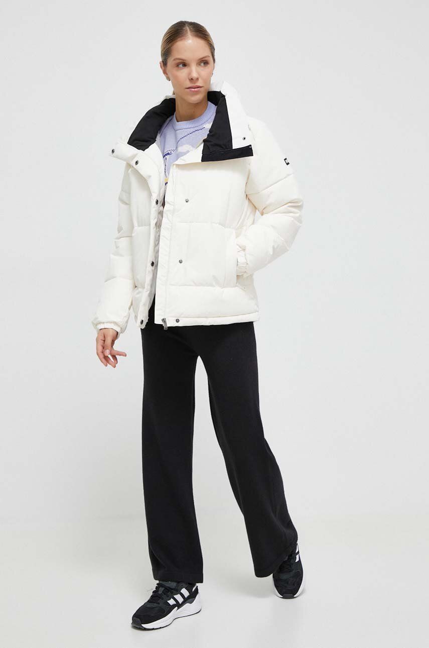 Roxy kurtka damska kolor beżowy zimowa