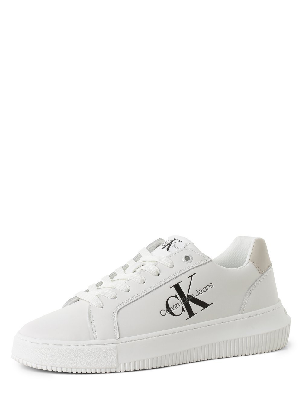 Calvin Klein Jeans - Damskie tenisówki ze skóry, biały