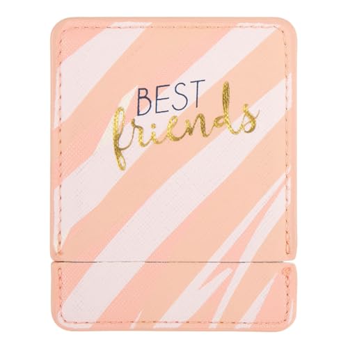 Draeger Paris Best Friends Lustro kieszonkowe z różowym etui, kwadratowe lustro do makijażu, idealne do domu i podróży, 9 x 7 cm, prezent dla najlepszej przyjaciółki na urodziny, wszystkie okazje