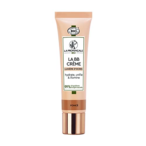 La Provençale Bio - Certyfikowany organiczny krem świetlny BB - Krem nawilżający - Organiczna Oliwa z oliwek AOP Provence - Dla wszystkich rodzajów skóry - Odcień : Ciemny - 30 ml
