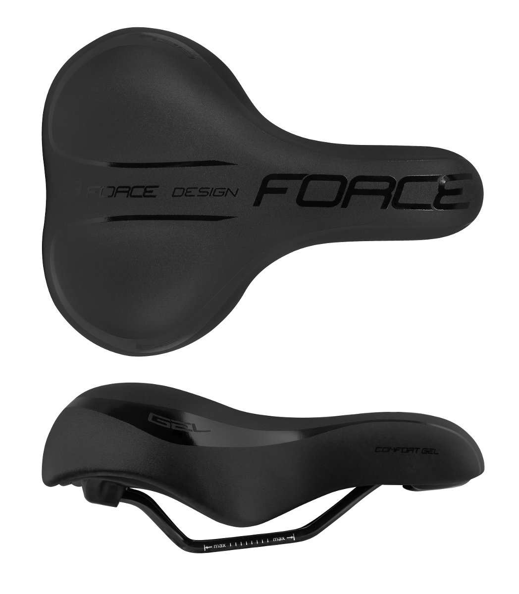 FORCE damskie siodełko rowerowe comfort gel lady czarne 20176