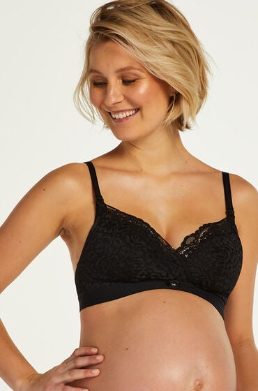 Hunkemöller Biustonosz usztywniany z fiszbinami Rose, dla kobiet karmiących Czarny