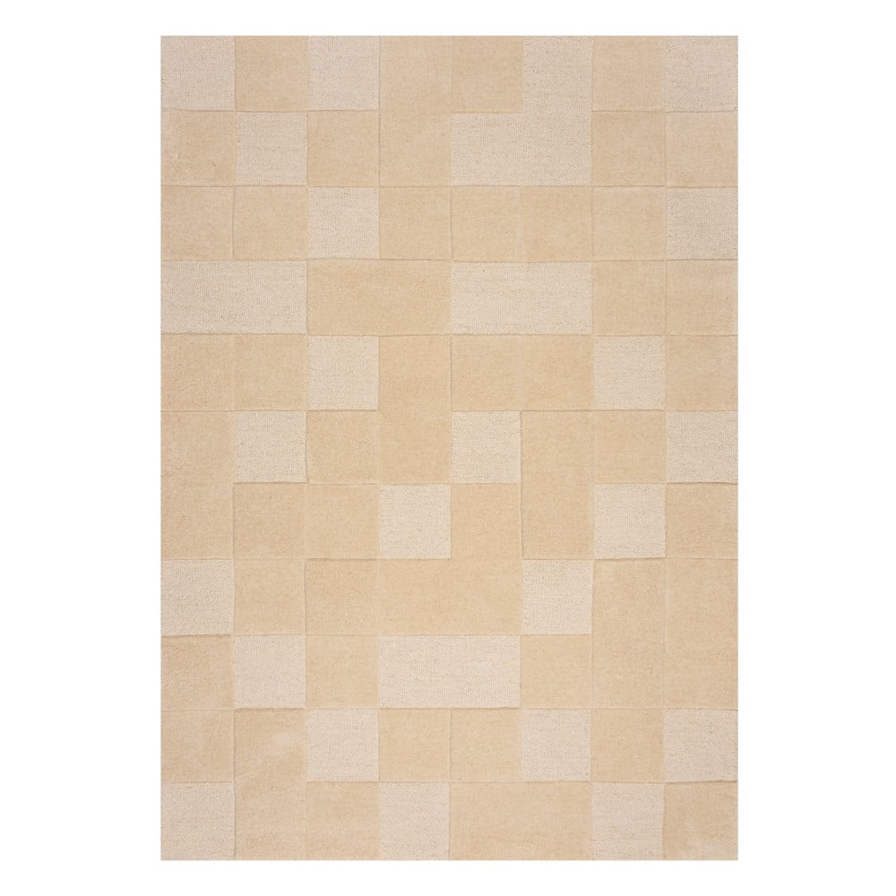 Beżowy dywan wełniany 230x160 cm Checkerboard – Flair Rugs