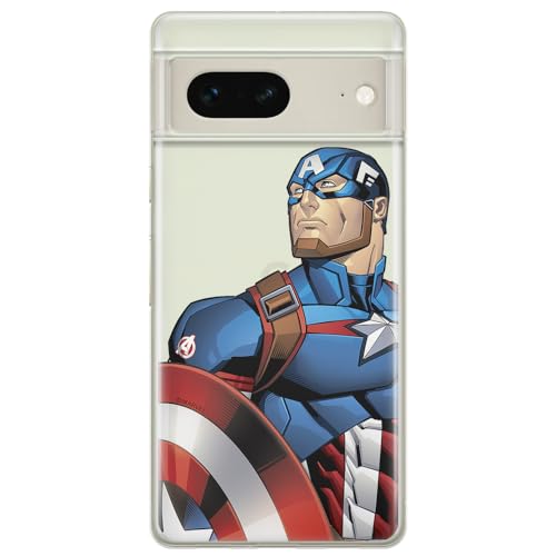 Etui Kapitan Ameryka 011 Marvel Nadruk częściowy Przeźroczysty Producent: Google, Model: PIXEL 7