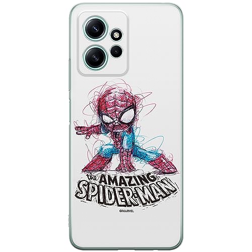 ERT GROUP etui na telefon Xiaomi REDMI NOTE 12 4G, case oryginalny i oficjalnie licencjonowany przez Marvel, wzór Spider Man 021, optymalnie dopasowane, plecki z TPU