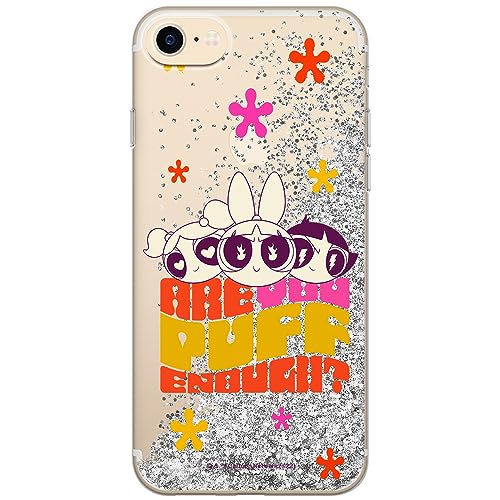 ERT GROUP etui na telefon Apple Iphone 7/8/ SE 2/ SE 3, case oryginalny i oficjalnie licencjonowany przez The Powerpuff Girls, wzór The Powerpuff Girls 043, z efektem płynnego brokatu