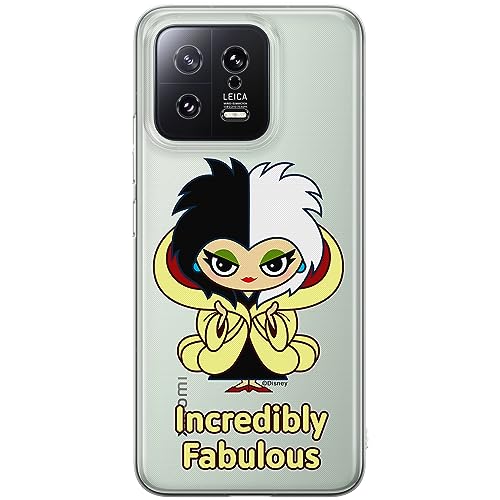 ERT GROUP etui na telefon Xiaomi 13, case oryginalny i oficjalnie licencjonowany przez Disney, wzór Cruella 006, optymalnie dopasowane, plecki z TPU częściowo przeźroczyste