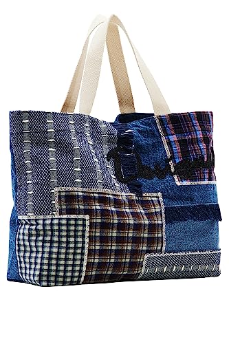 Desigual Women's BOLS_Shopper India, Blue, niebieski