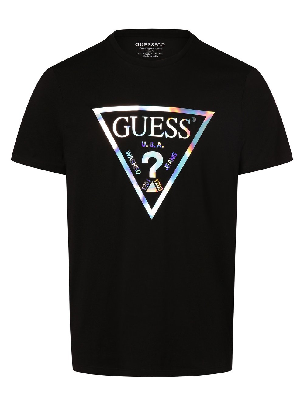 GUESS - T-shirt damski, czarny
