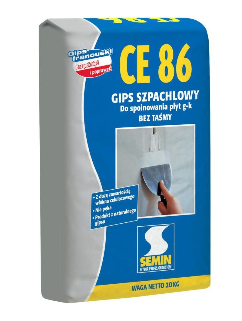 Gips szpachlowy do spoinowania płyt g-k Semin CE 86 20 kg