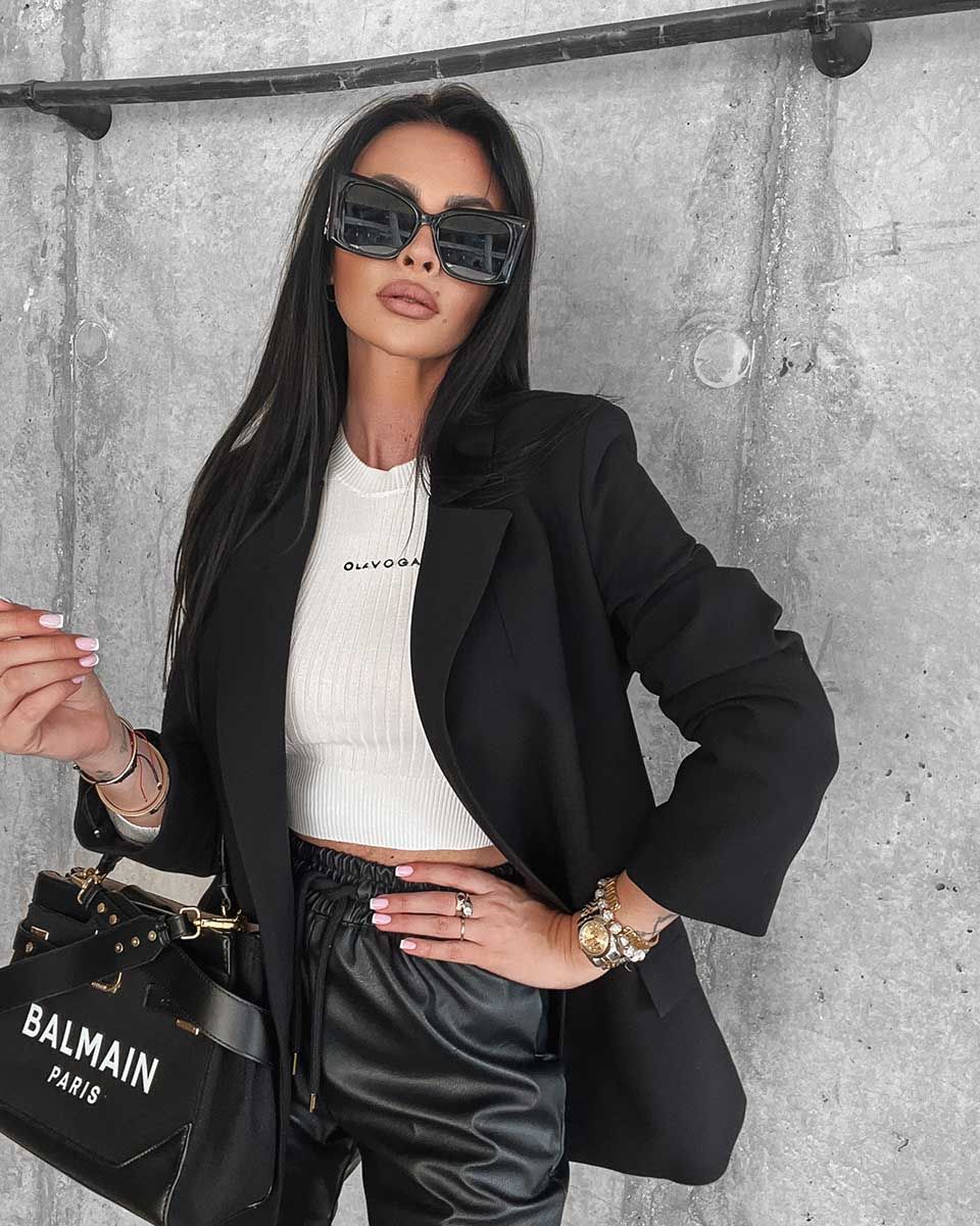 Marynarka damska OLAVOGA ISABEL 2023 czerń M - Fashionplace