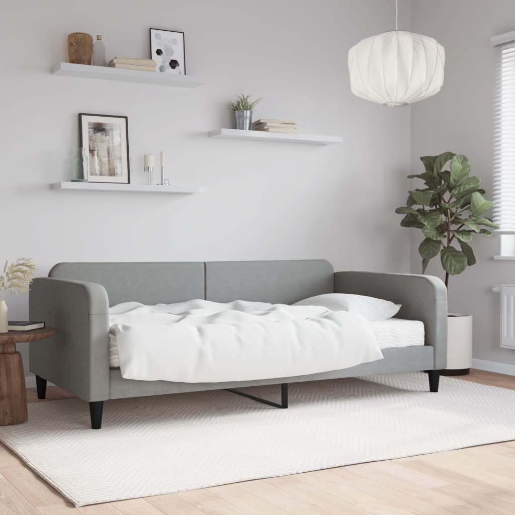 Sofa z materacem do spania, jasnoszara, 100x200 cm, tkanina Lumarko!