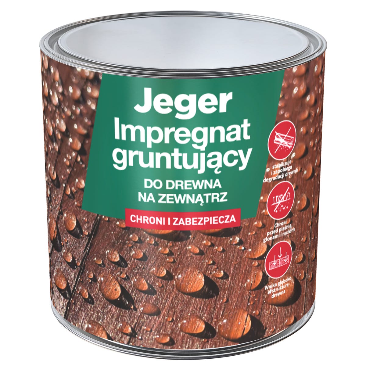 Impregnat gruntujący do drewna na zewnątrz 2.5 l Jeger 5904804910594