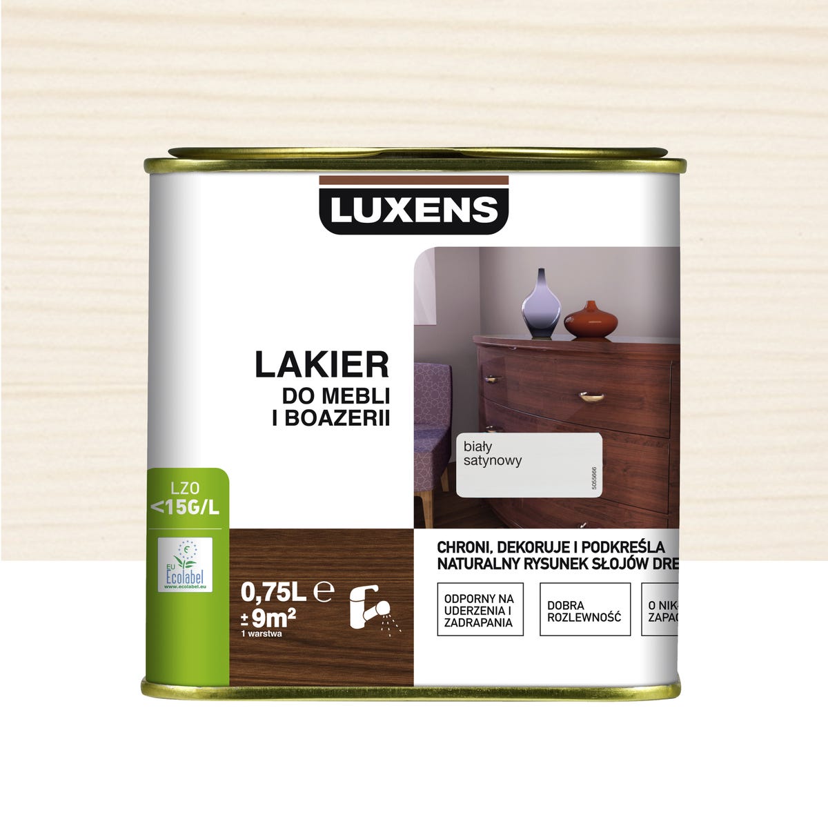 Lakier do mebli i boazerii 0.75 l Biały Satyna Luxens 3276007224504