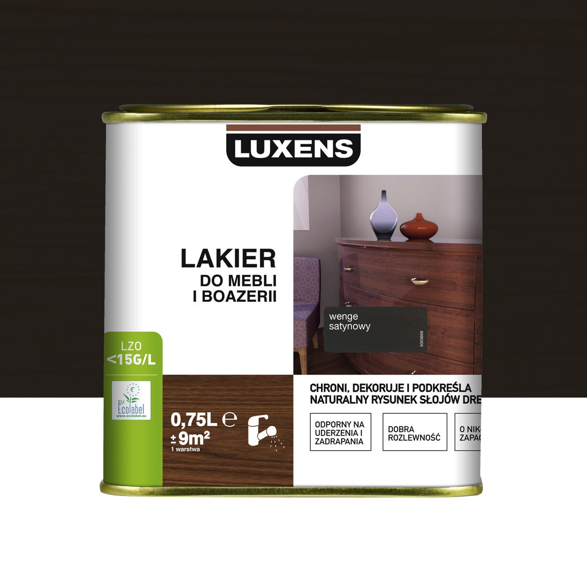 Lakier do mebli i boazerii 0.75 l Wenge Satyna Luxens 3276007224573