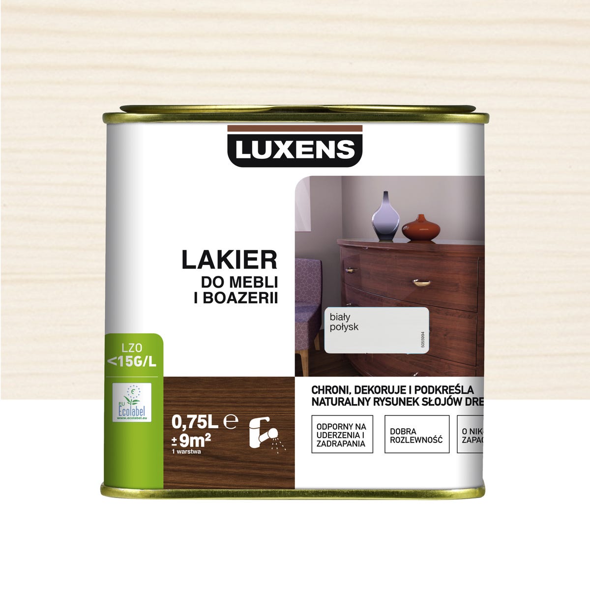 Lakier do mebli i boazerii 0.75 l Biały Połysk Luxens 3276007224771