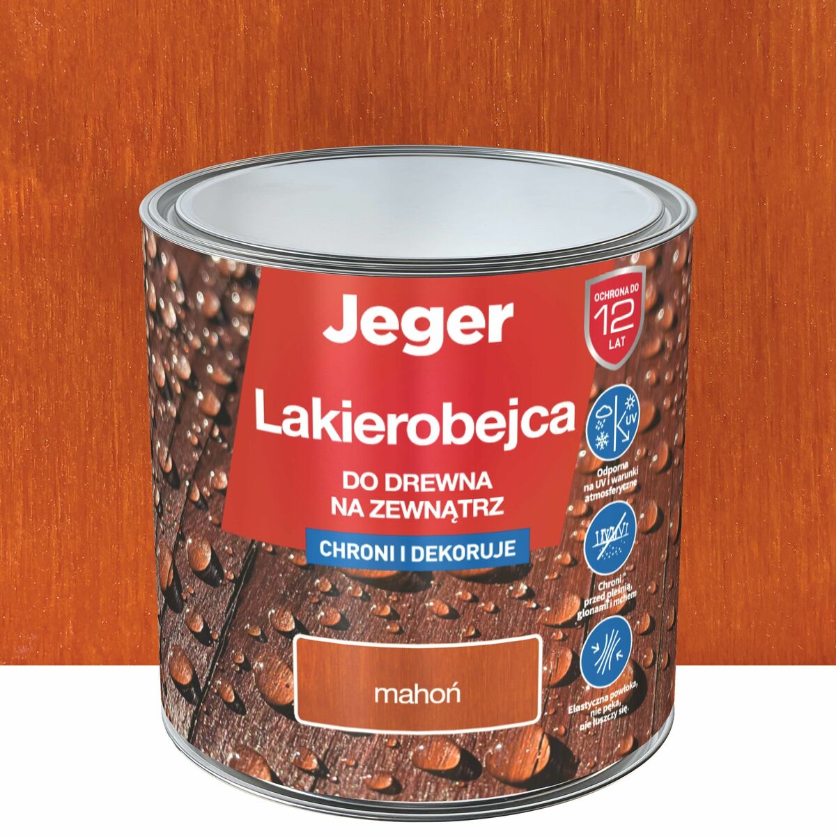 Lakierobejca do drewna na zewnątrz 2.5 l Mahoń Jeger 5904804910396