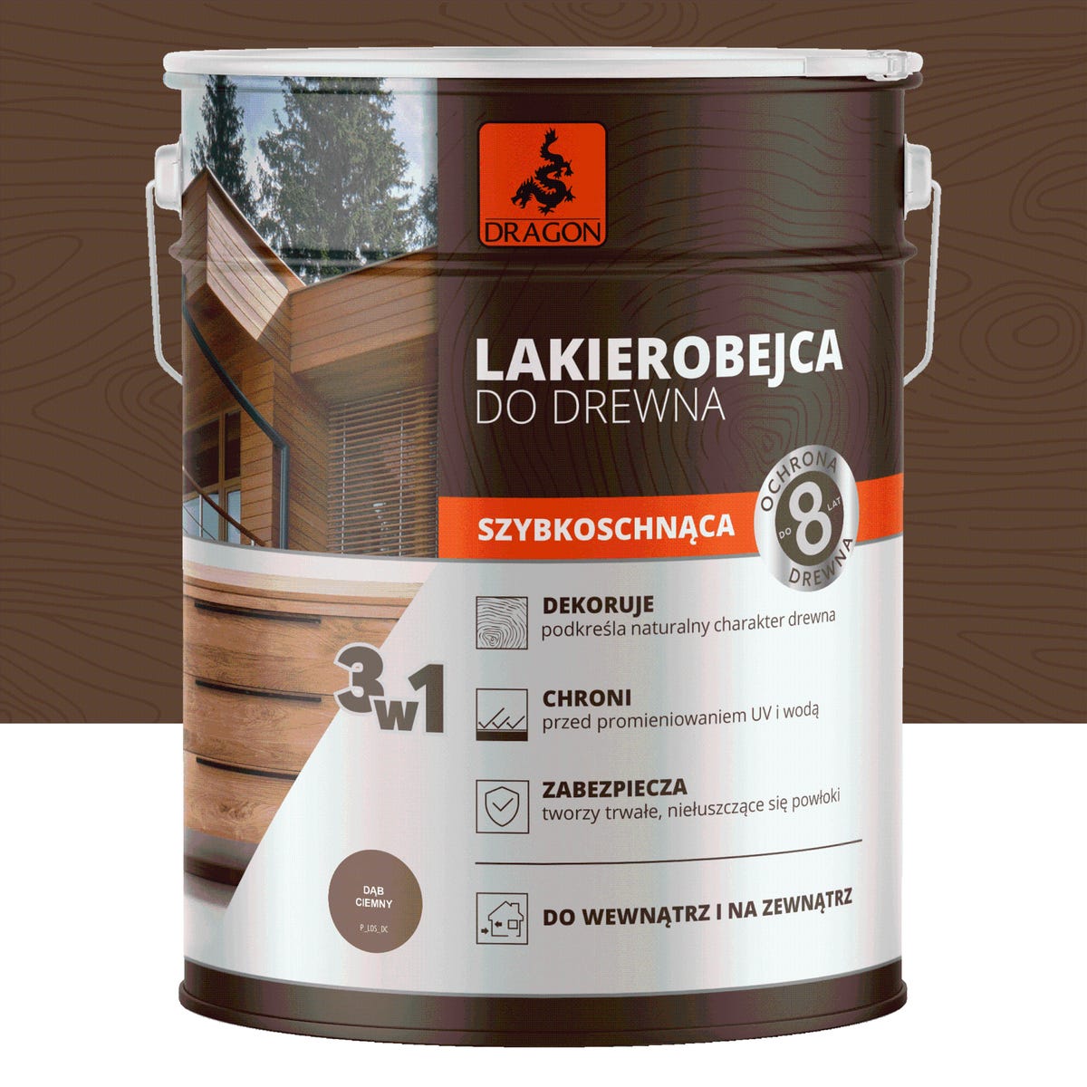 Lazura i lakierobejca 5 l Dąb Ciemny 5903649066282